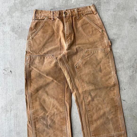 Vintage Y2K Carhartt brown double knee work wear carpenter pants - Picture 2 of 12